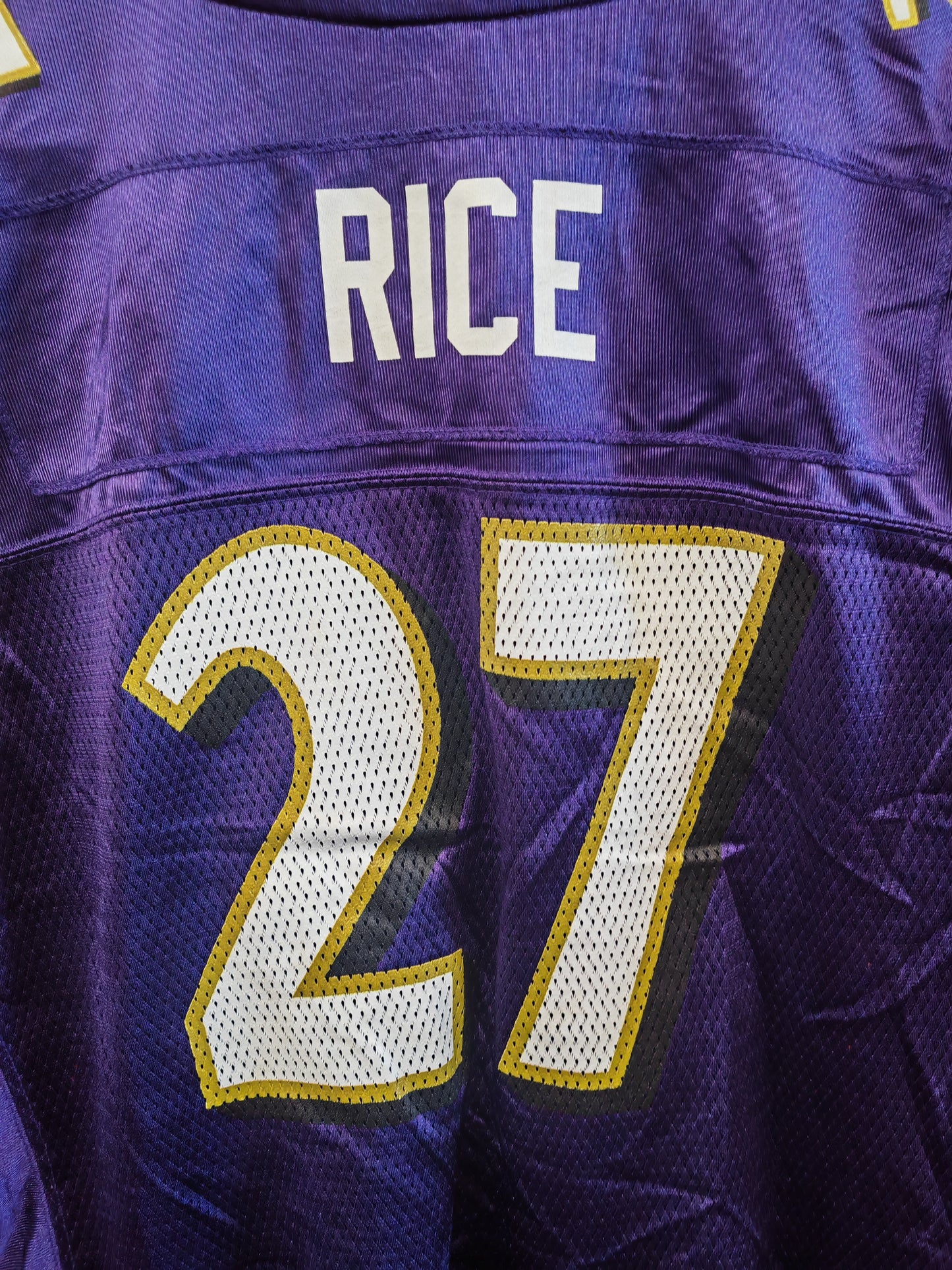 Women's Reebok Baltimore Ravens NFL Jersey, #27 Rice, Purple, Size Large