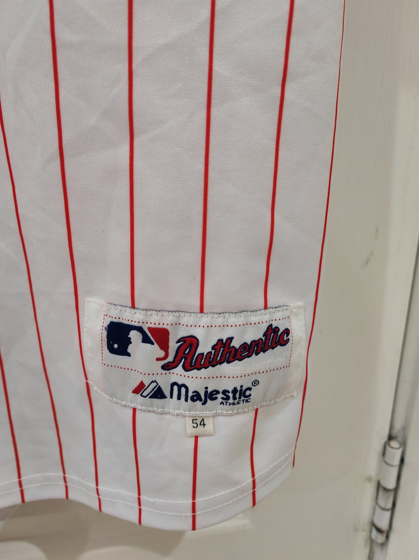 Majestic Philadelphia Phillies MLB Baseball Jersey, #11 Rollins, White, Size 54, XL/XXL