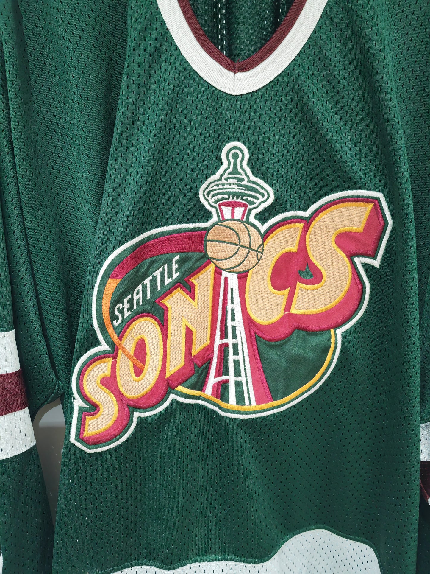Starter Seattle Supersonics NBA Hockey Style Jersey, Green, Size Large