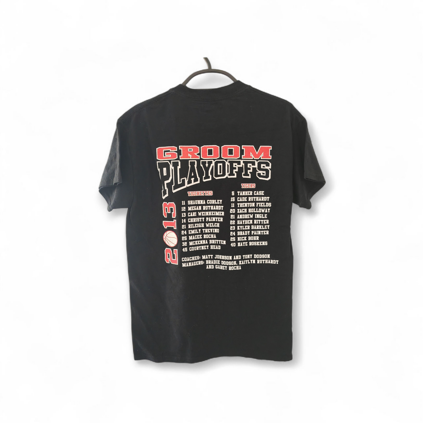 Gildan Groom Tigers High School Basketball Playoffs T Shirt, Black, Size Small