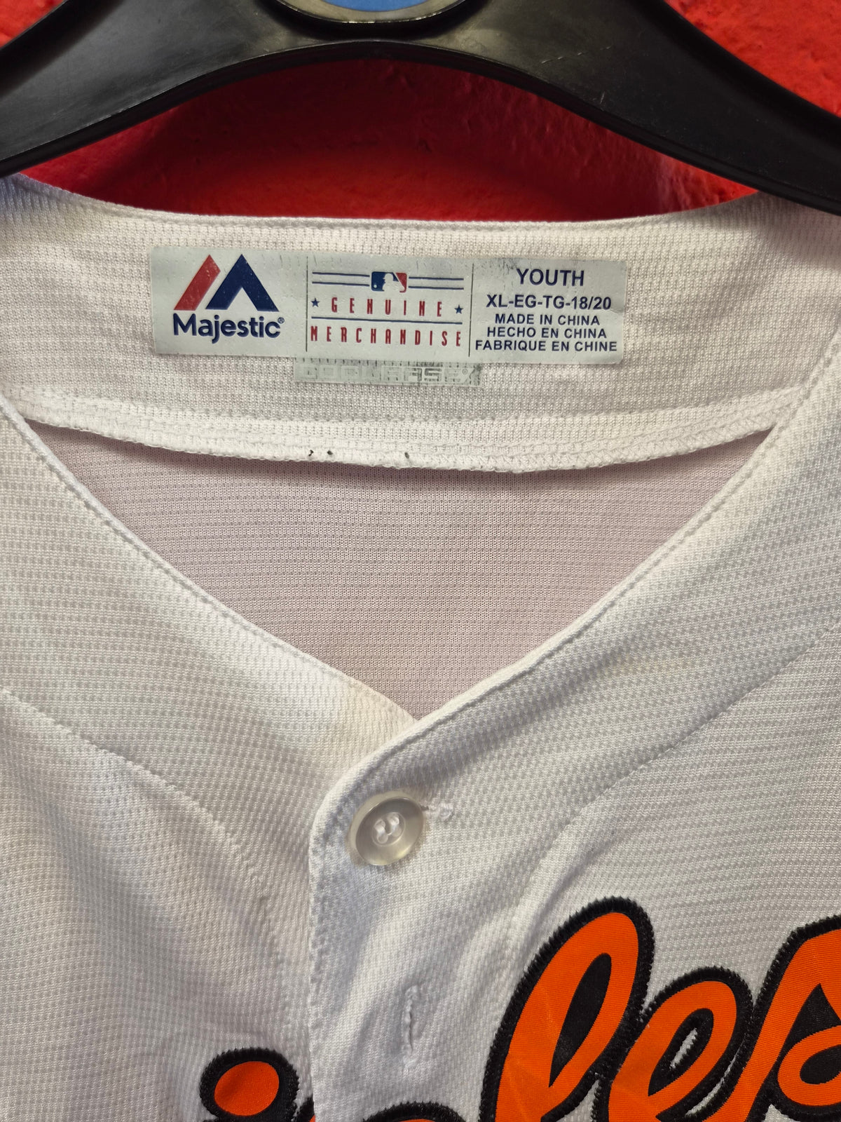 Youth Majestic Baltimore Orioles MLB Baseball Jersey, White, Size YXL