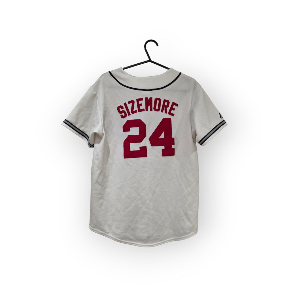 Youth Majestic Cleveland Indians/Guardians MLB Jersey, #24 Sizemore, White, YL
