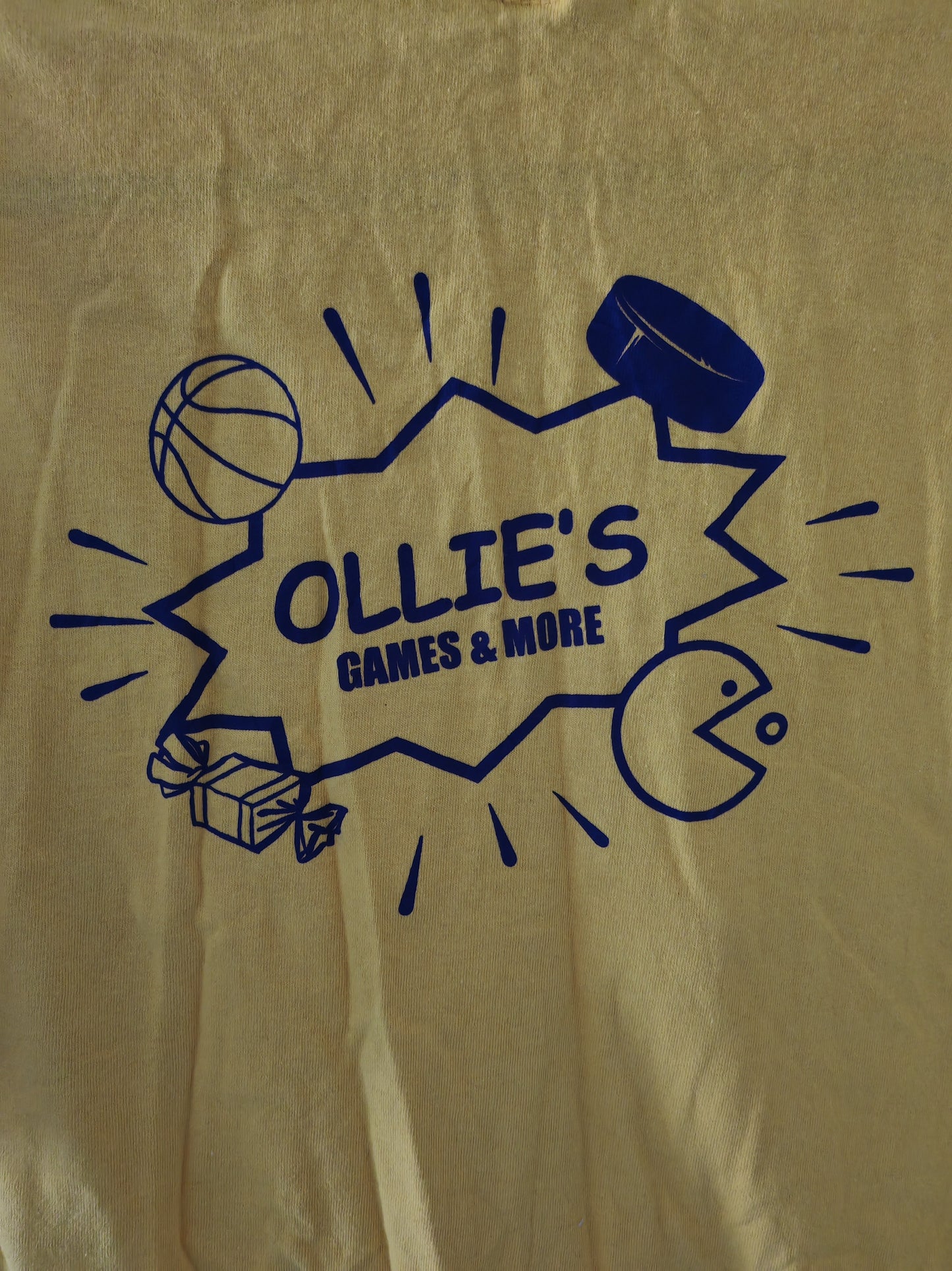 Gildan Ollie's Games & More Short Sleeve T Shirt, Yellow, Size XL