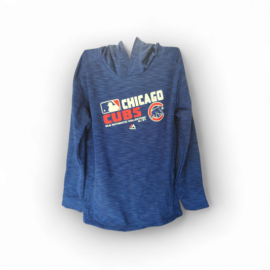 Youth Majestic Chicago Cubs MLB Baseball Pullover Hoodie, Blue, Size Youth XL
