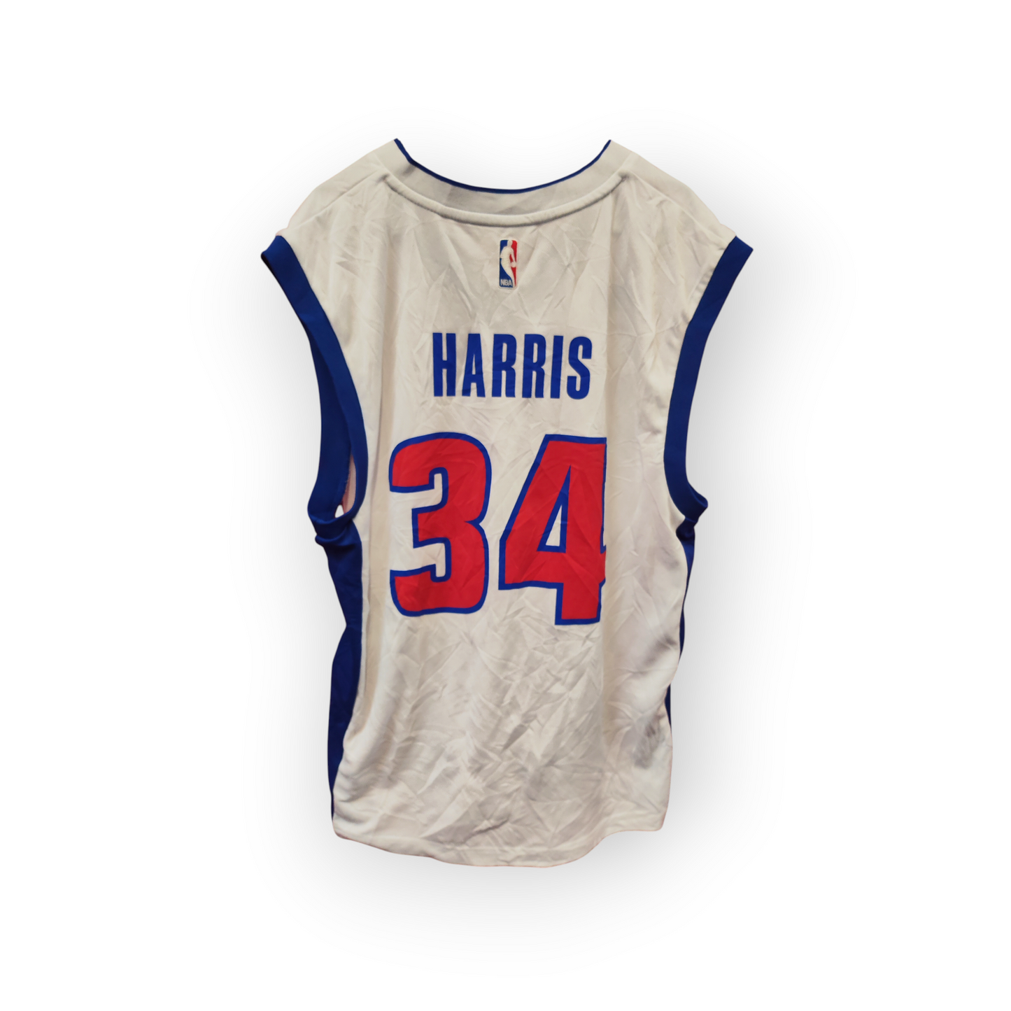 Adidas Detroit Pistons NBA Basketball Jersey, #34 Harris, White, Size Medium