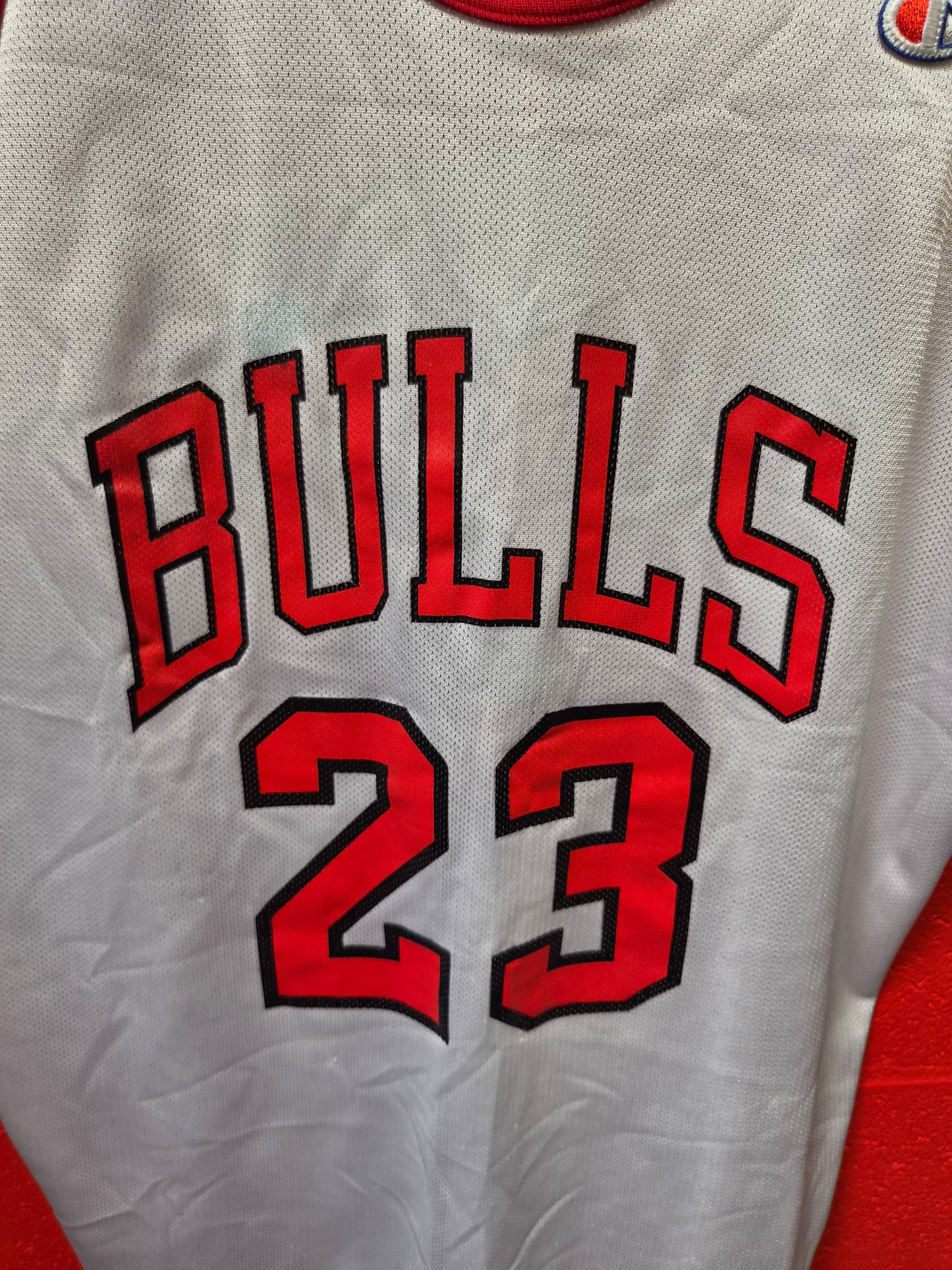 Champion Chicago Bulls NBA Jersey, #23 Jordan, White, Size 52 XL/XXL