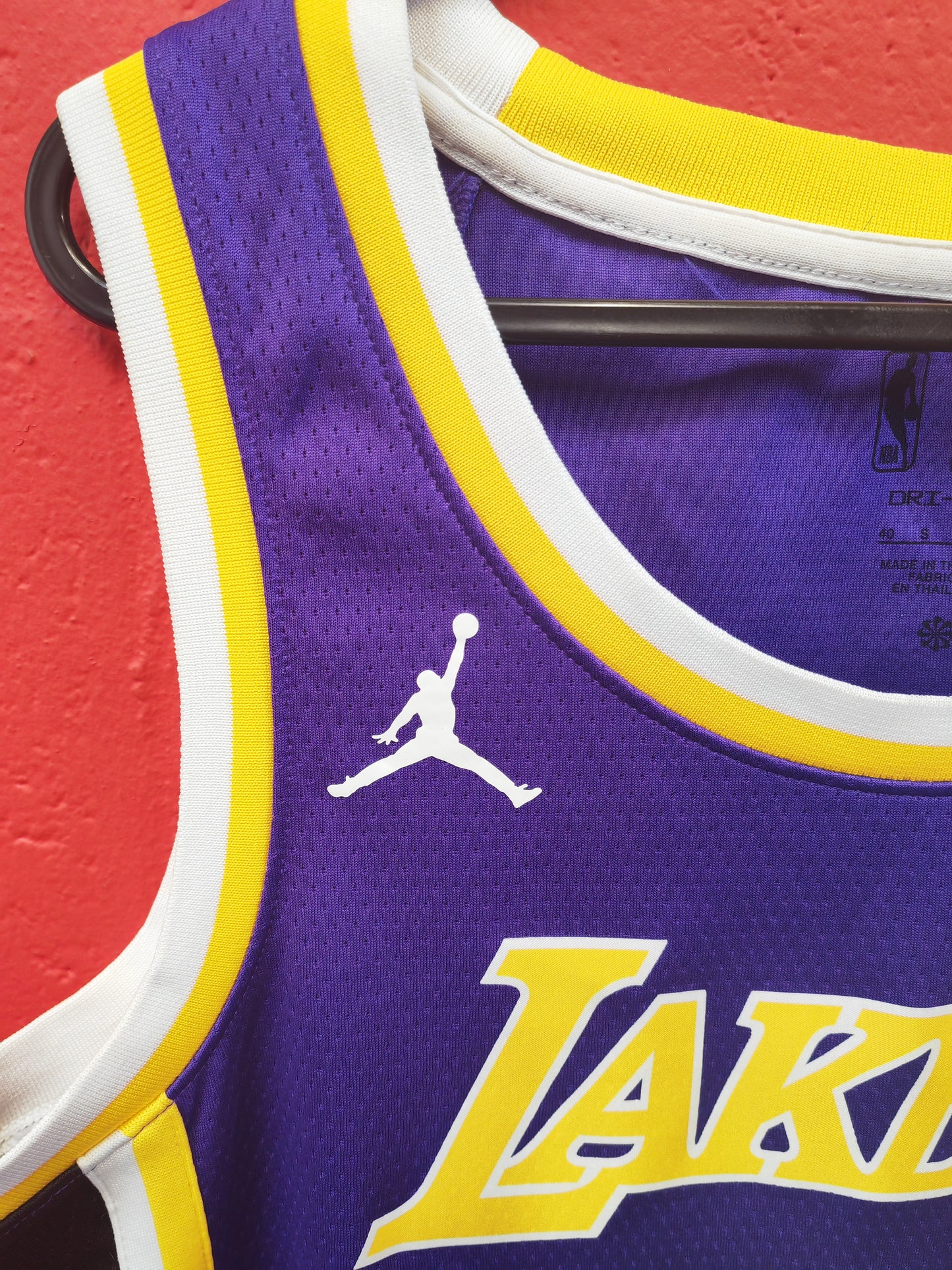 Jordan Los Angeles Lakers NBA Road Jersey, #6 James, Purple, Size Small