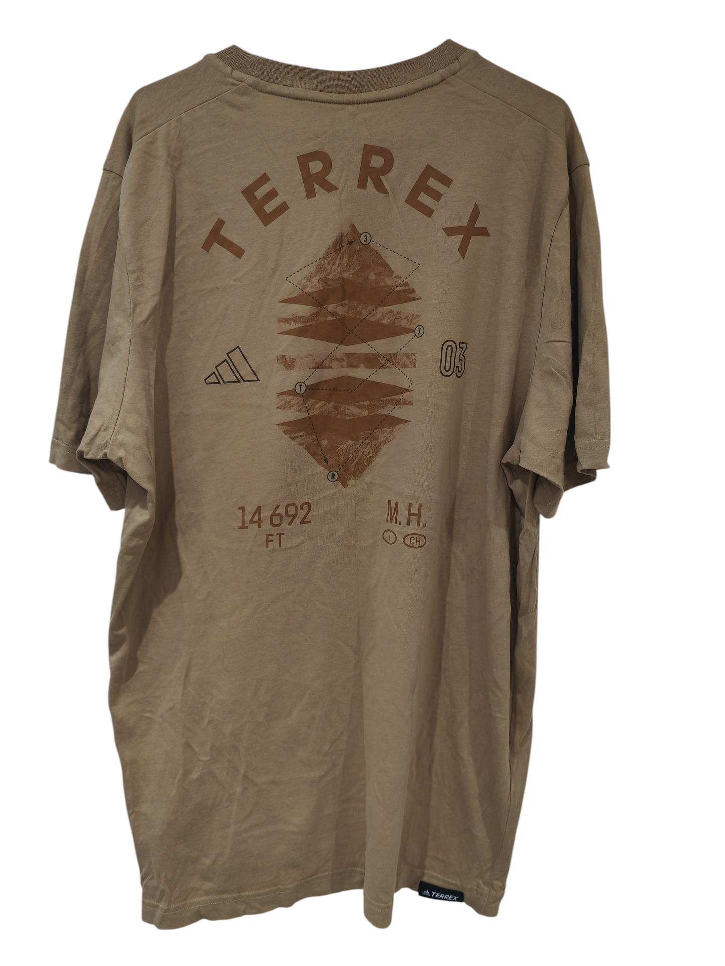 Adidas Terrex Shirt Sleeve T Shirt, Beige, Size Large