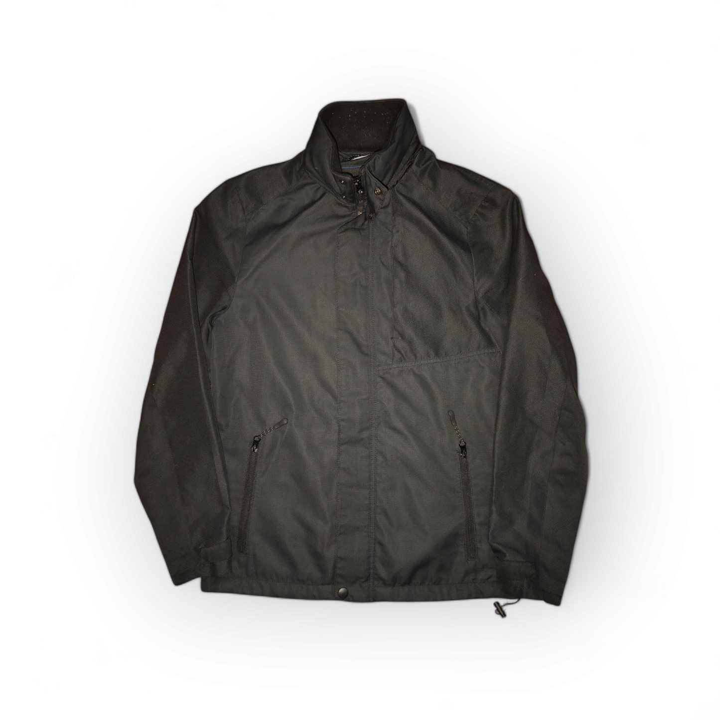 F&F Full Zip, Hooded Shower Resistant Coat, Black, Size Small