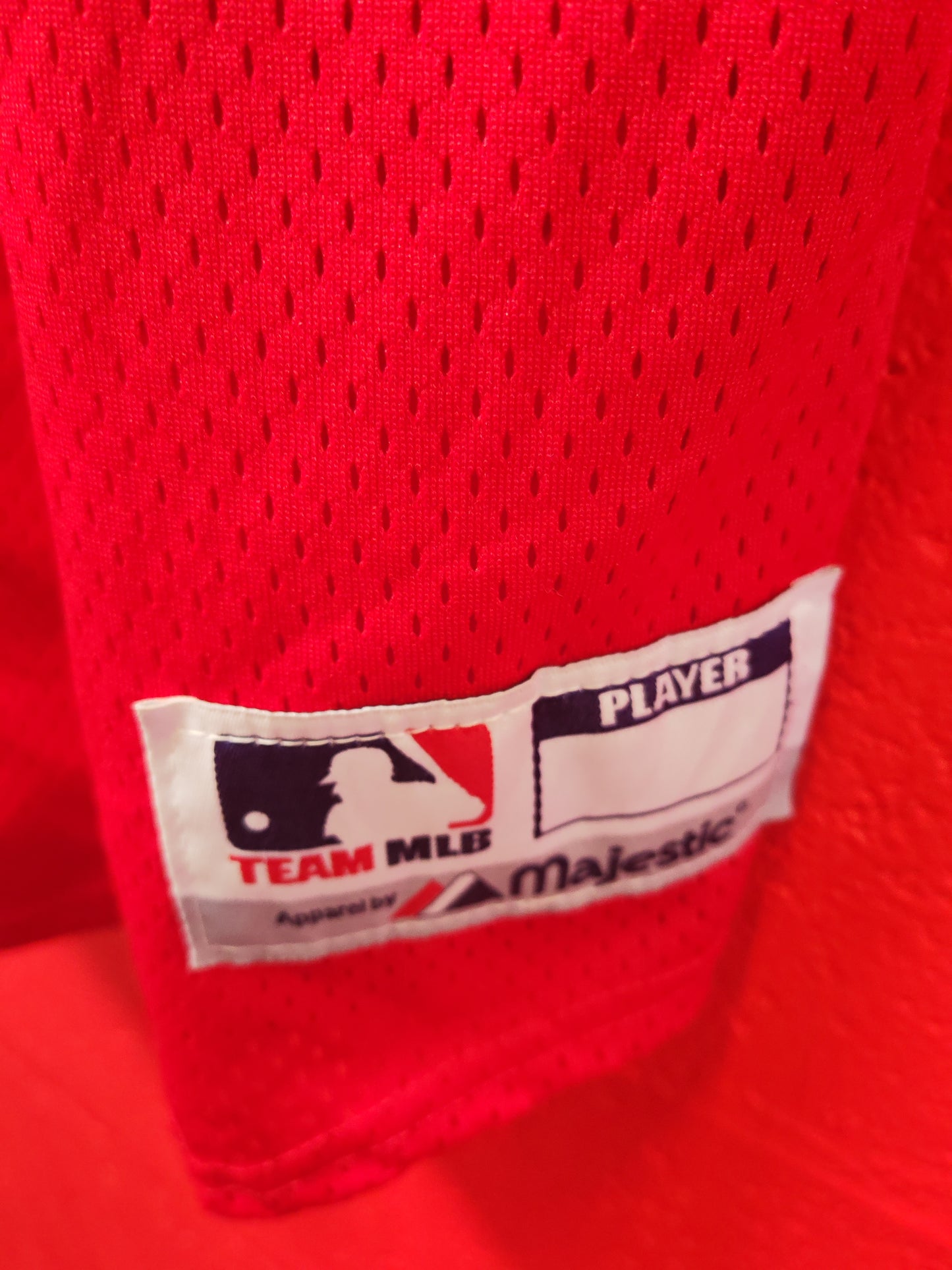 Youth Majestic Bridgewater Sleeveless Baseball Jersey, #7 Perry, Red, Size YXL