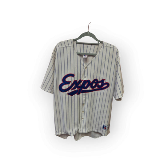 Russell Athletic Montreal Expos MLB Baseball Jersey, White, Size Large