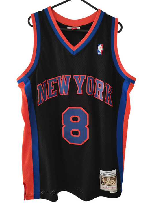 Mitchell & Ness New York Knicks 1998-99 Jersey, #8 Sprewell, Black, Size Large