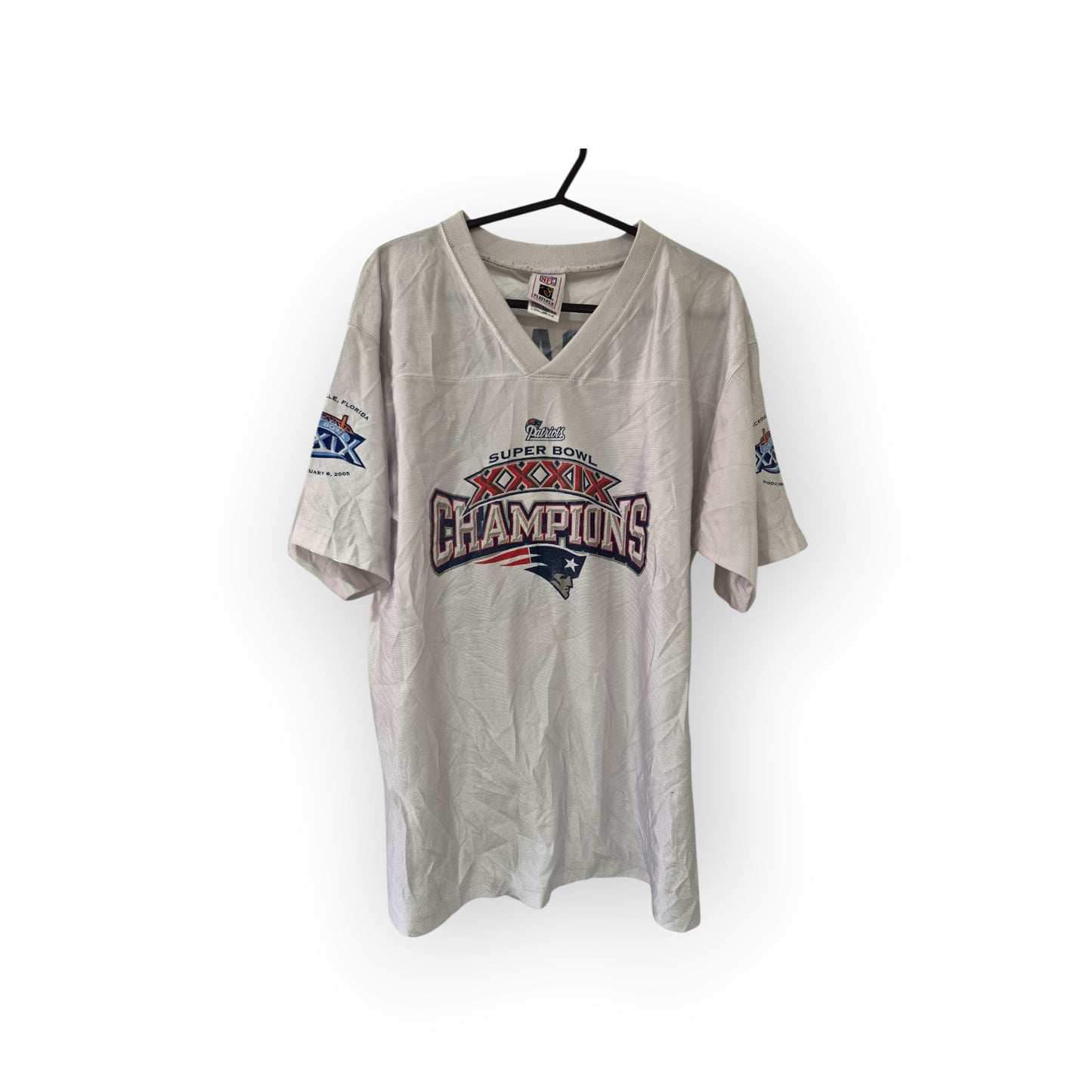 Youth NFL New England Patriots Super Bowl XXXIX Champions T Shirt, #12 Brady, YXL