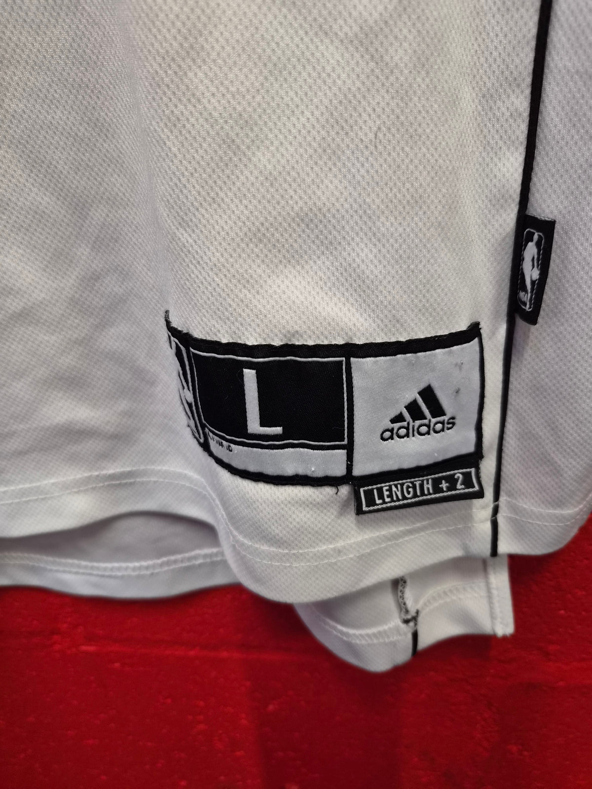 Adidas Miami Heat NBA White Hot Jersey, #6 James, White, Size L+2 Length