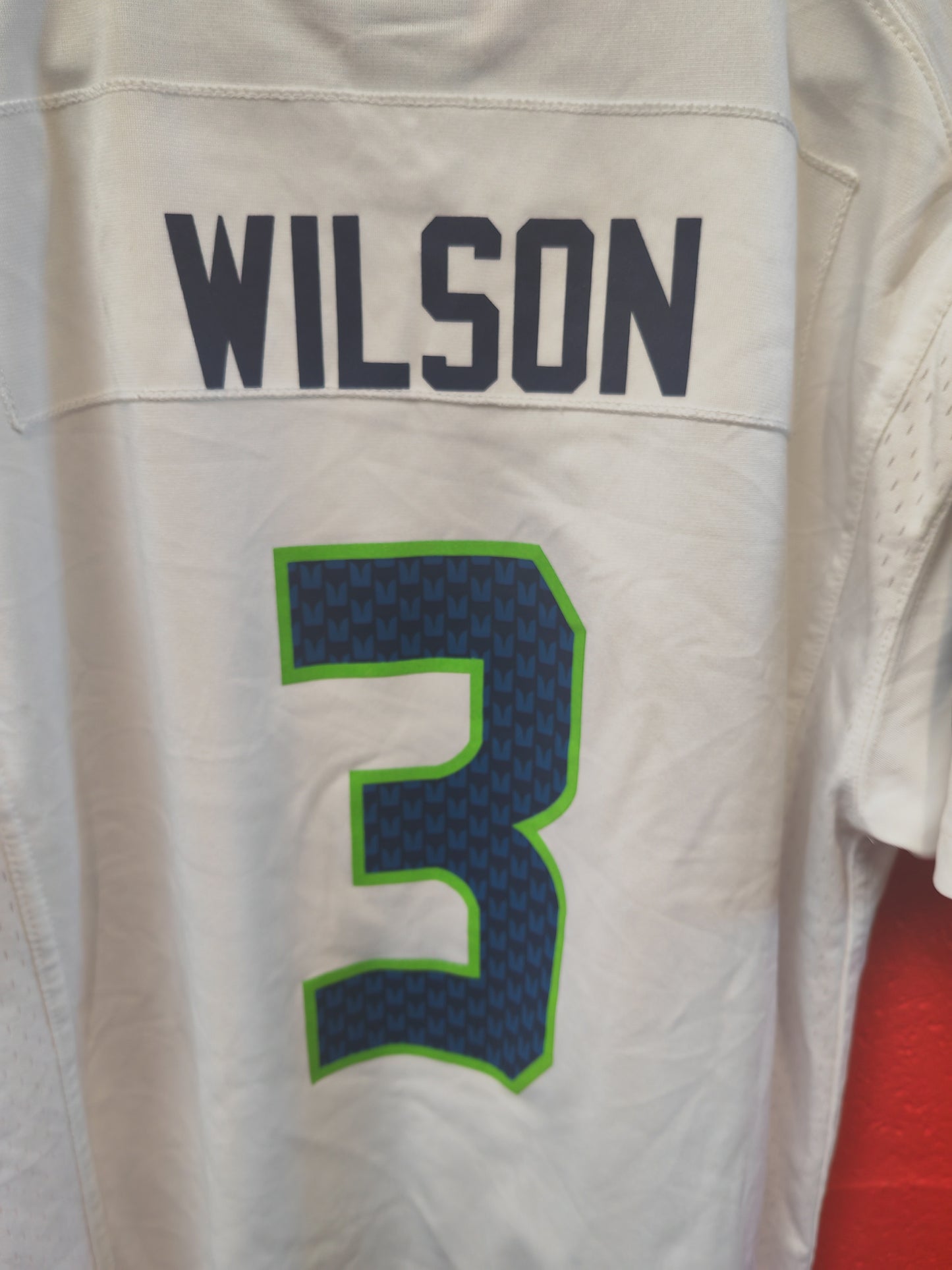 Youth Nike Seattle Seahawks NFL Jersey, #3 Wilson, White, Size YXL