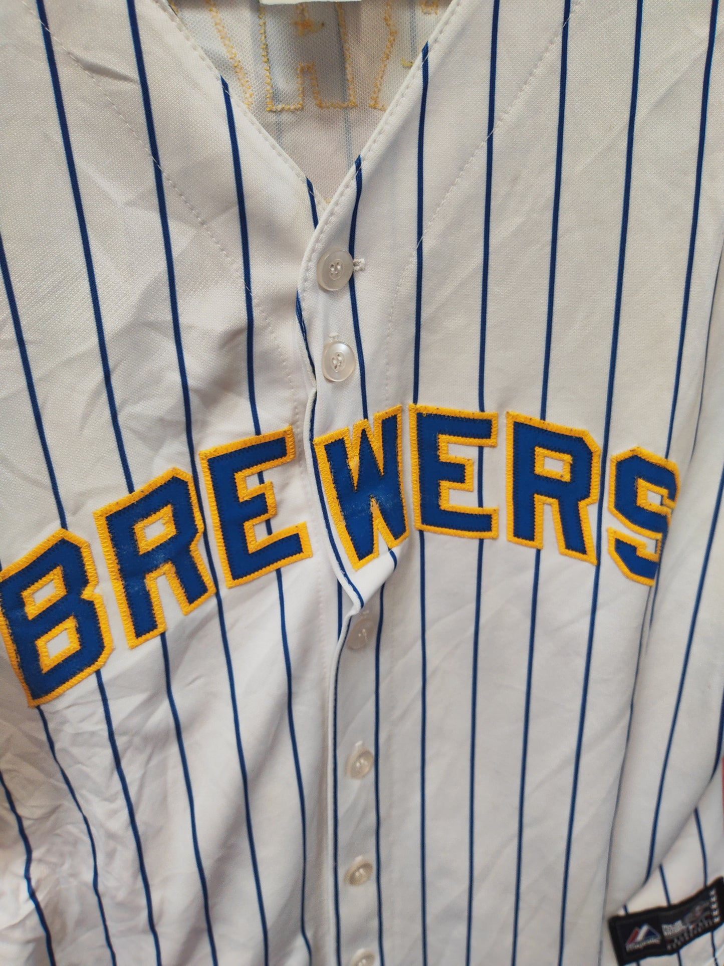 Women's Majestic Milwaukee Brewers MLB Jersey, #8 Braun, White, Size L/XL