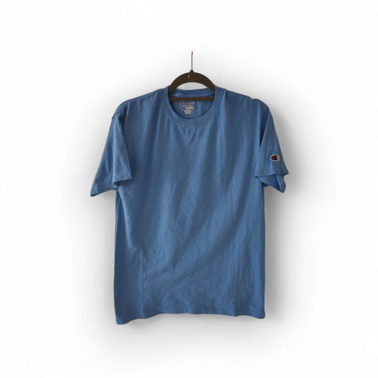 Champion Plain Short Sleeve T Shirt, Blue, Size Small