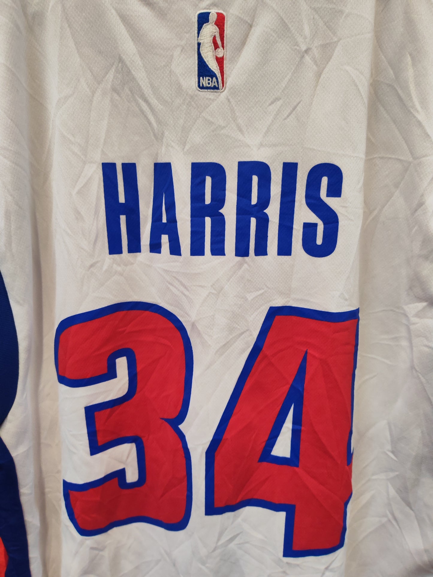 Adidas Detroit Pistons NBA Basketball Jersey, #34 Harris, White, Size Medium