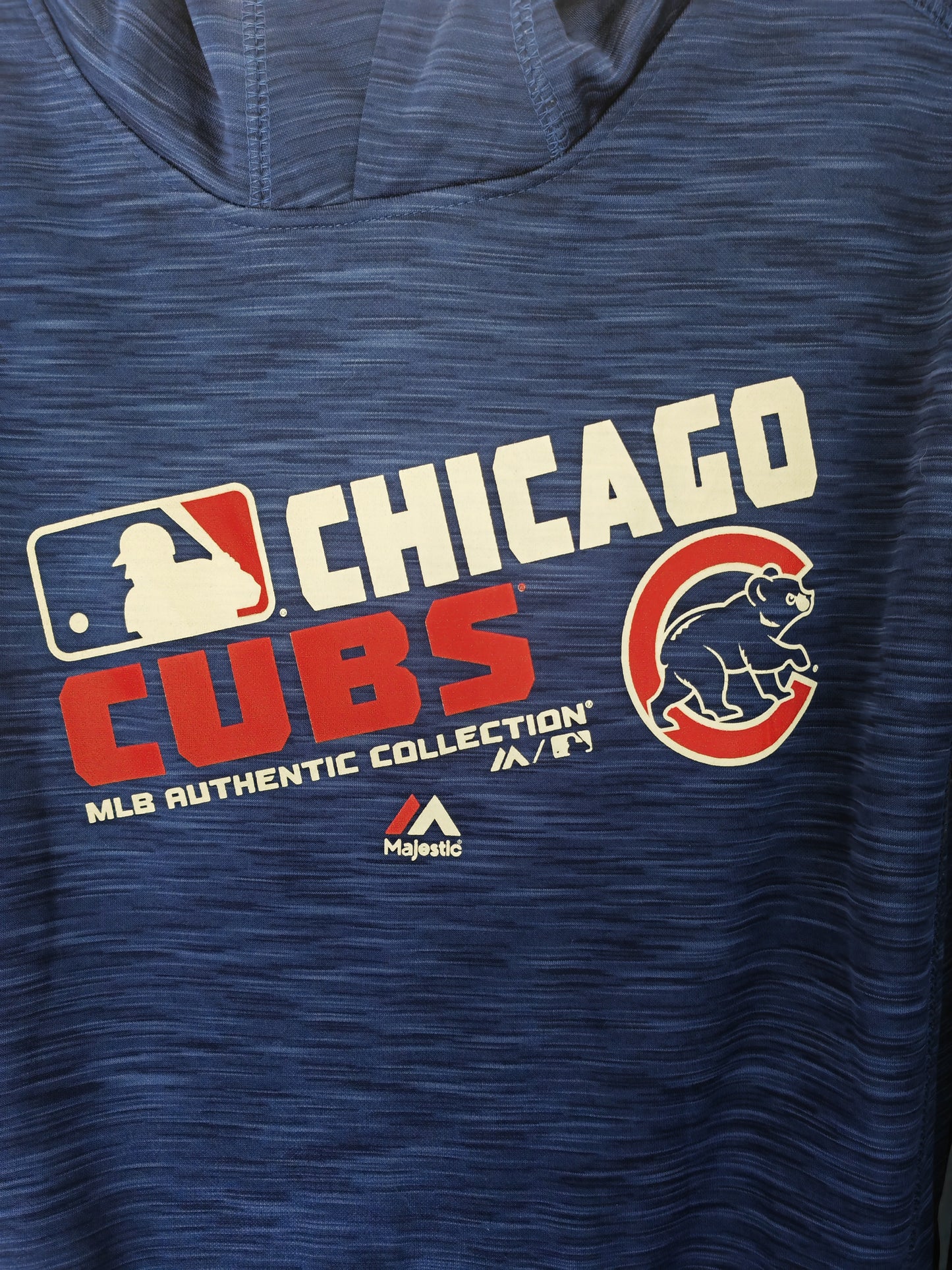 Youth Majestic Chicago Cubs MLB Baseball Pullover Hoodie, Blue, Size Youth XL