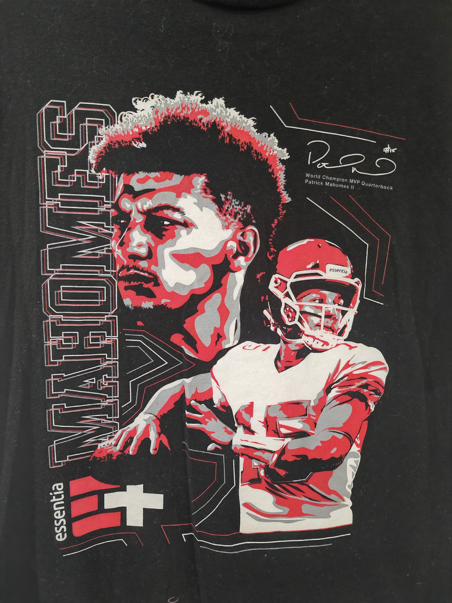 Unbranded Patrick Mahomes NFL Shirt Sleeve T Shirt, Black, Size Large