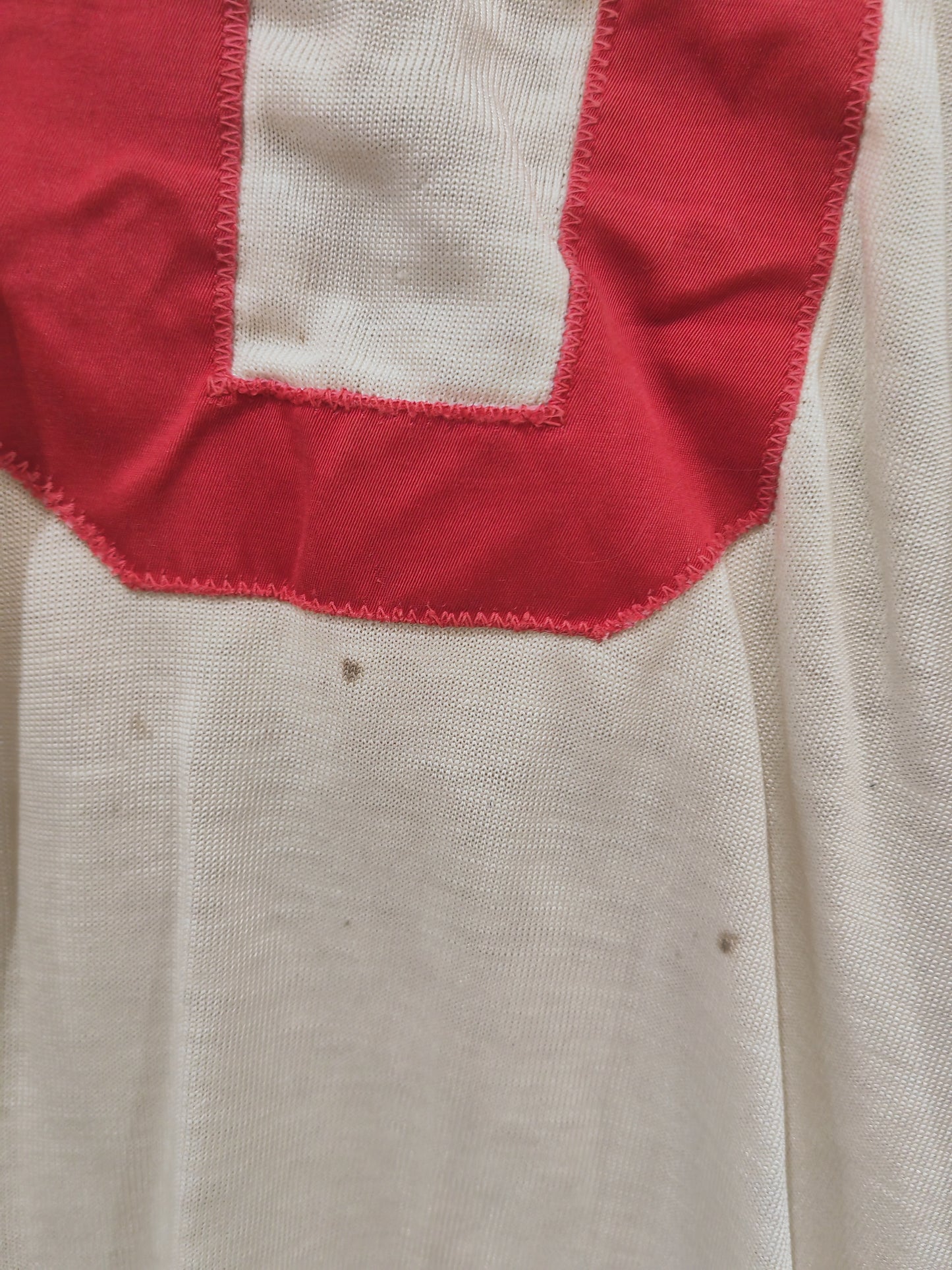 Tom Harmer Athletic Equipment 60s American Football Jersey #80, Off White, Size Large