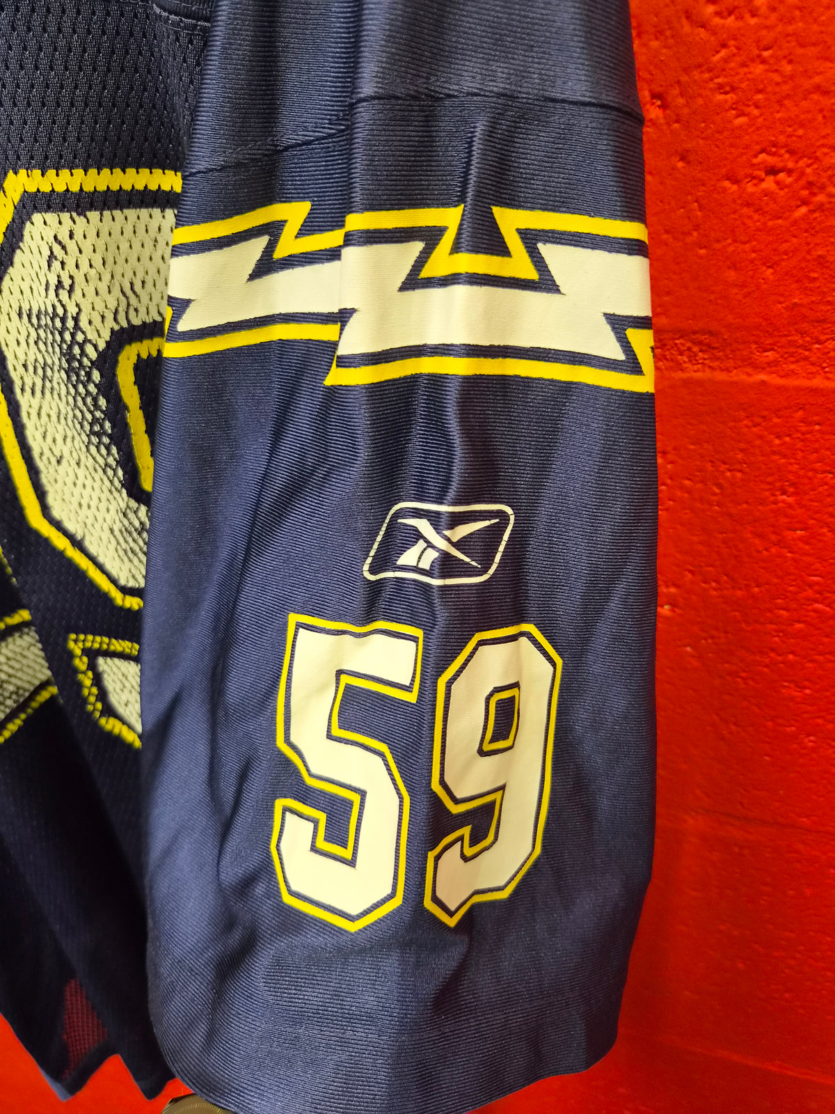 Reebok San Diego/LA Chargers NFL Jersey, #59 D Edwards, Navy, Size XXL