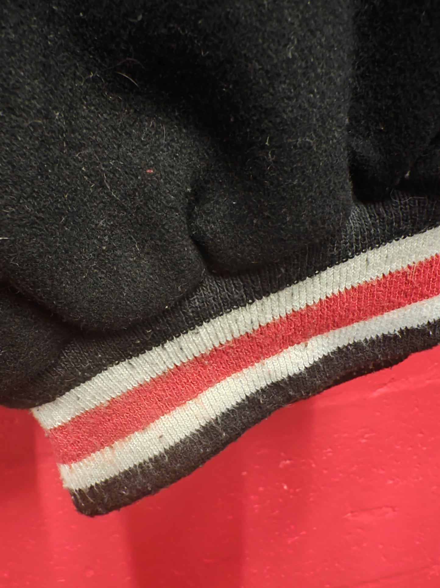Steve & Barry's Wisconsin Badgers NCAA Leather Varsity Jacket, Black/Red, XXL