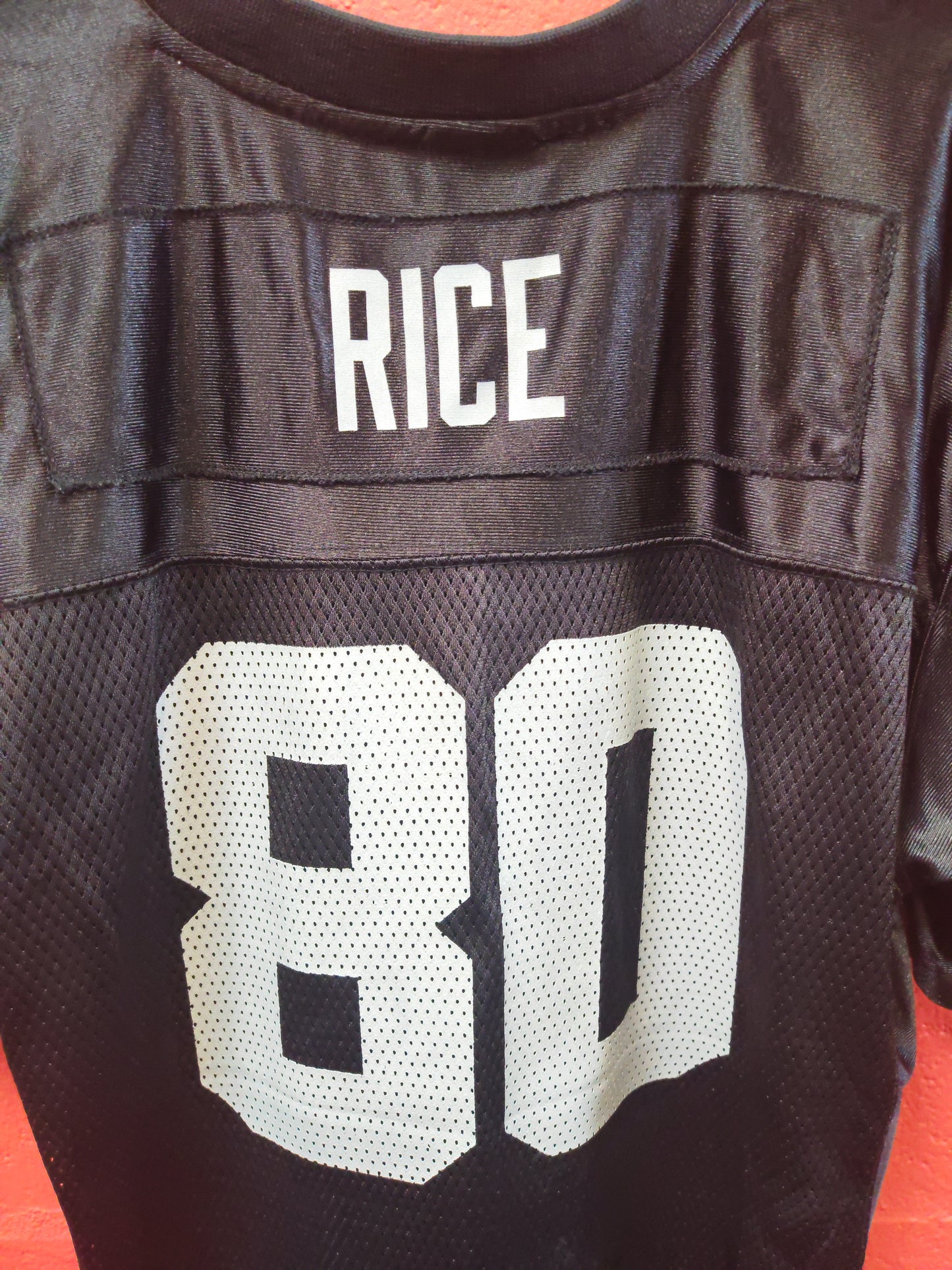 Youth Reebok Oakland/Las Vegas Raiders NFL Jersey, #80 Rice, Black, Size YXL