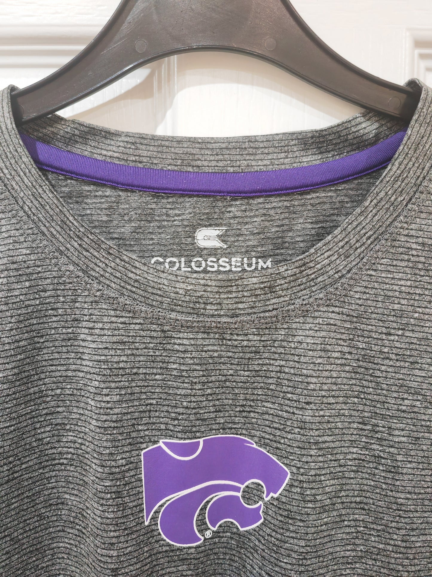 Colosseum Kansas State Wildcats NCAA Short Sleeve Training Top, Grey, Size Large