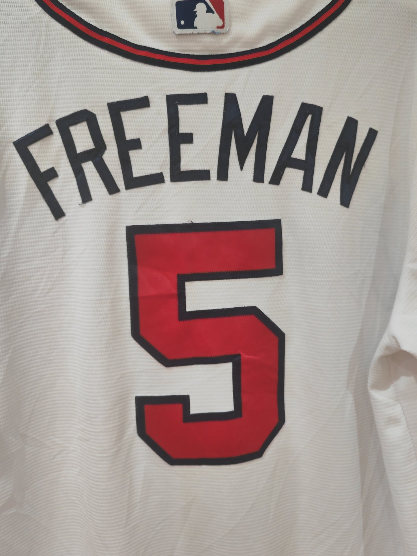 Majestic Atlanta Braves MLB Baseball Jersey, #5 Freeman, White, Size Large