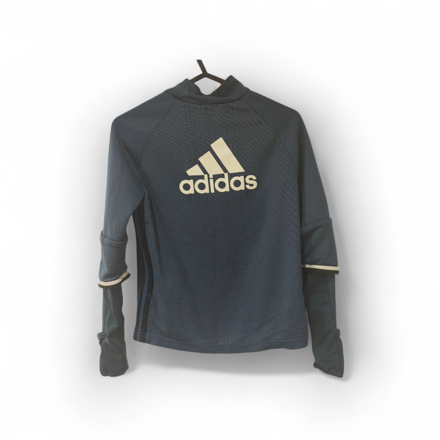 Youth Adidas Manchester United Long Sleeve Training Sweatshirt, Grey, 9-10 Years