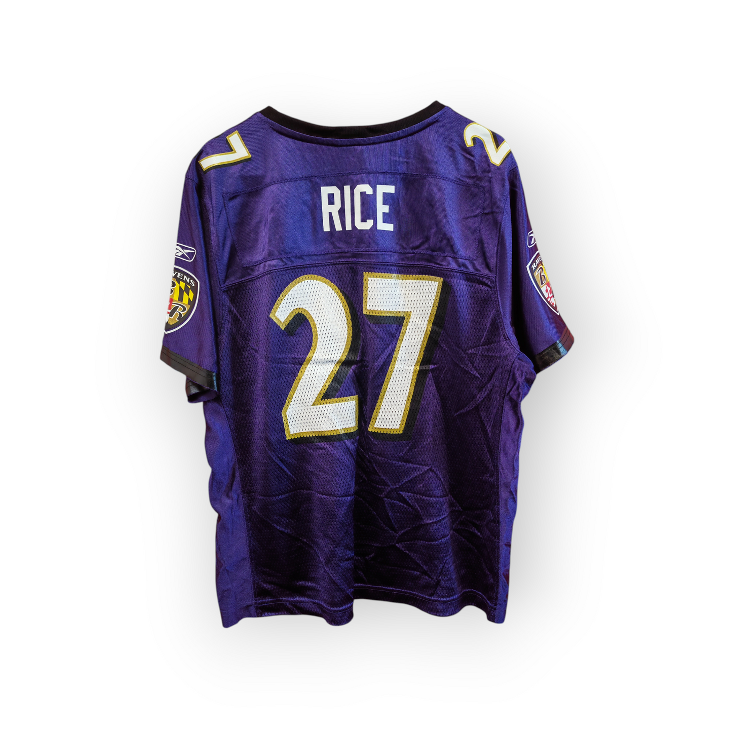 Women's Reebok Baltimore Ravens NFL Jersey, #27 Rice, Purple, Size Large