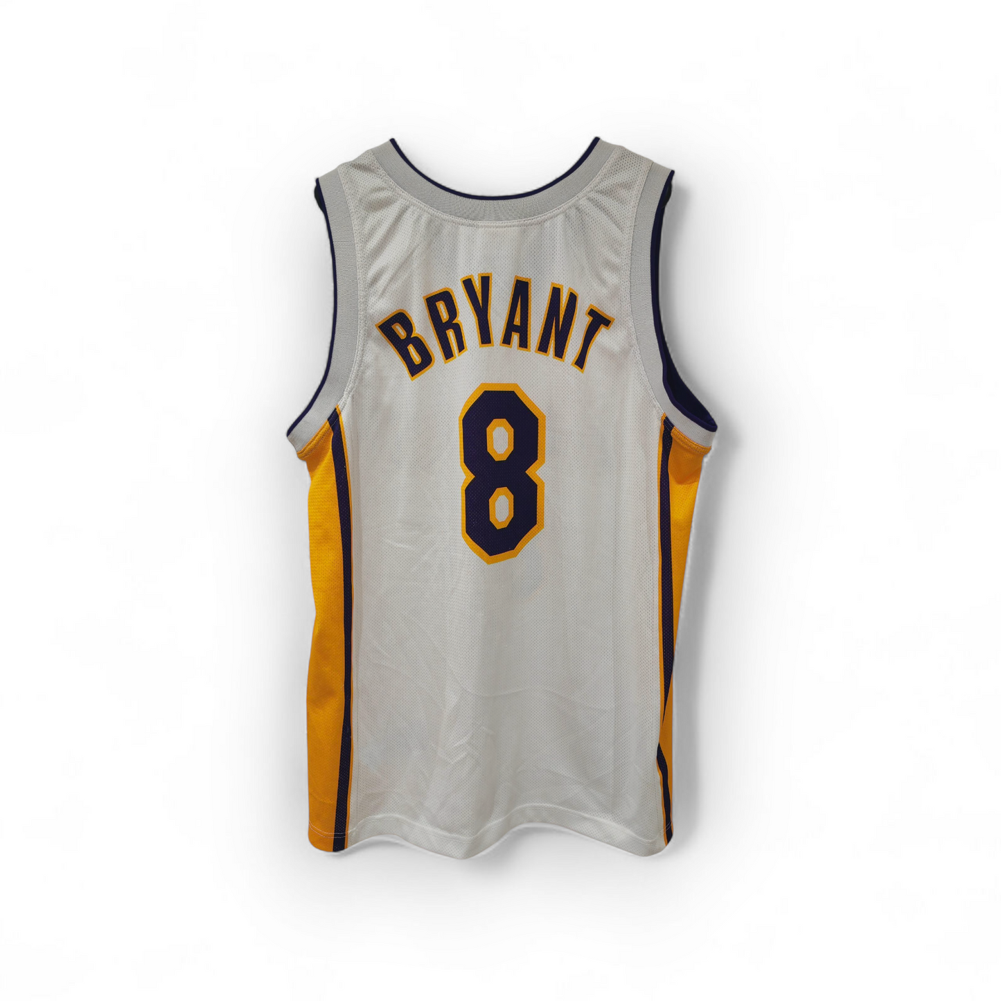 Champion Los Angeles Lakers NBA Jersey, #8 Bryant, White, Size Medium