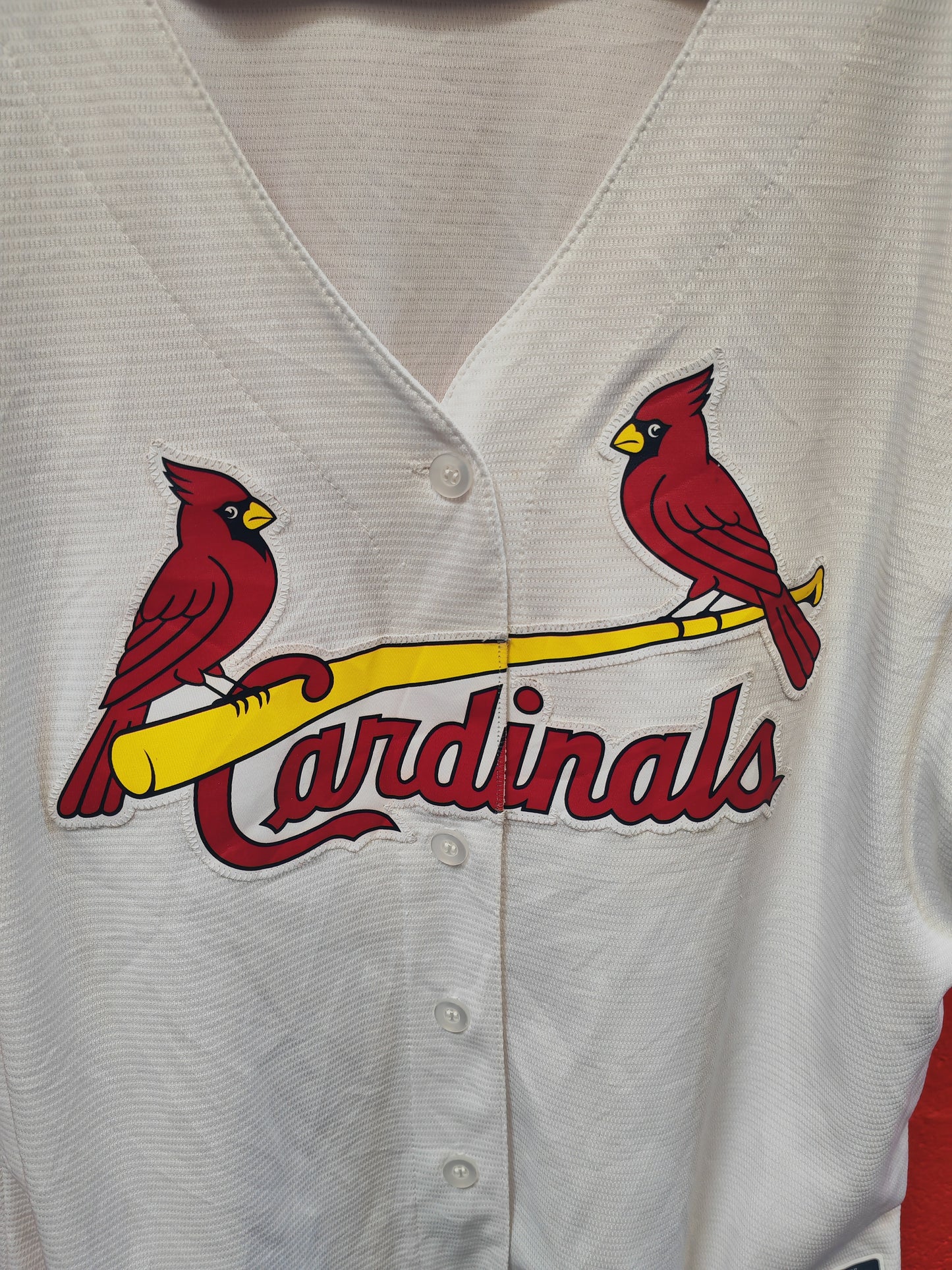 Women's Majestic St Louis Cardinals MLB Baseball Jersey, White, Size XL