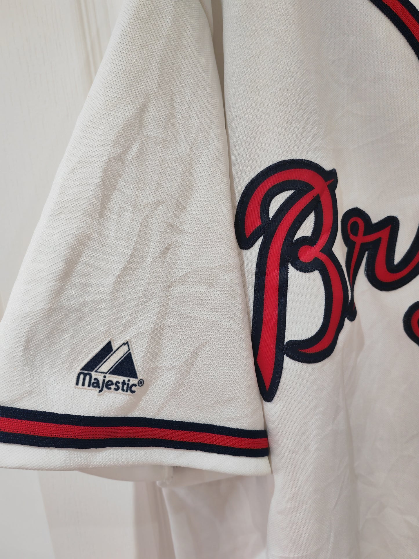 Majestic Atlanta Braves MLB Jersey, #10 Jones, White, Size XXL