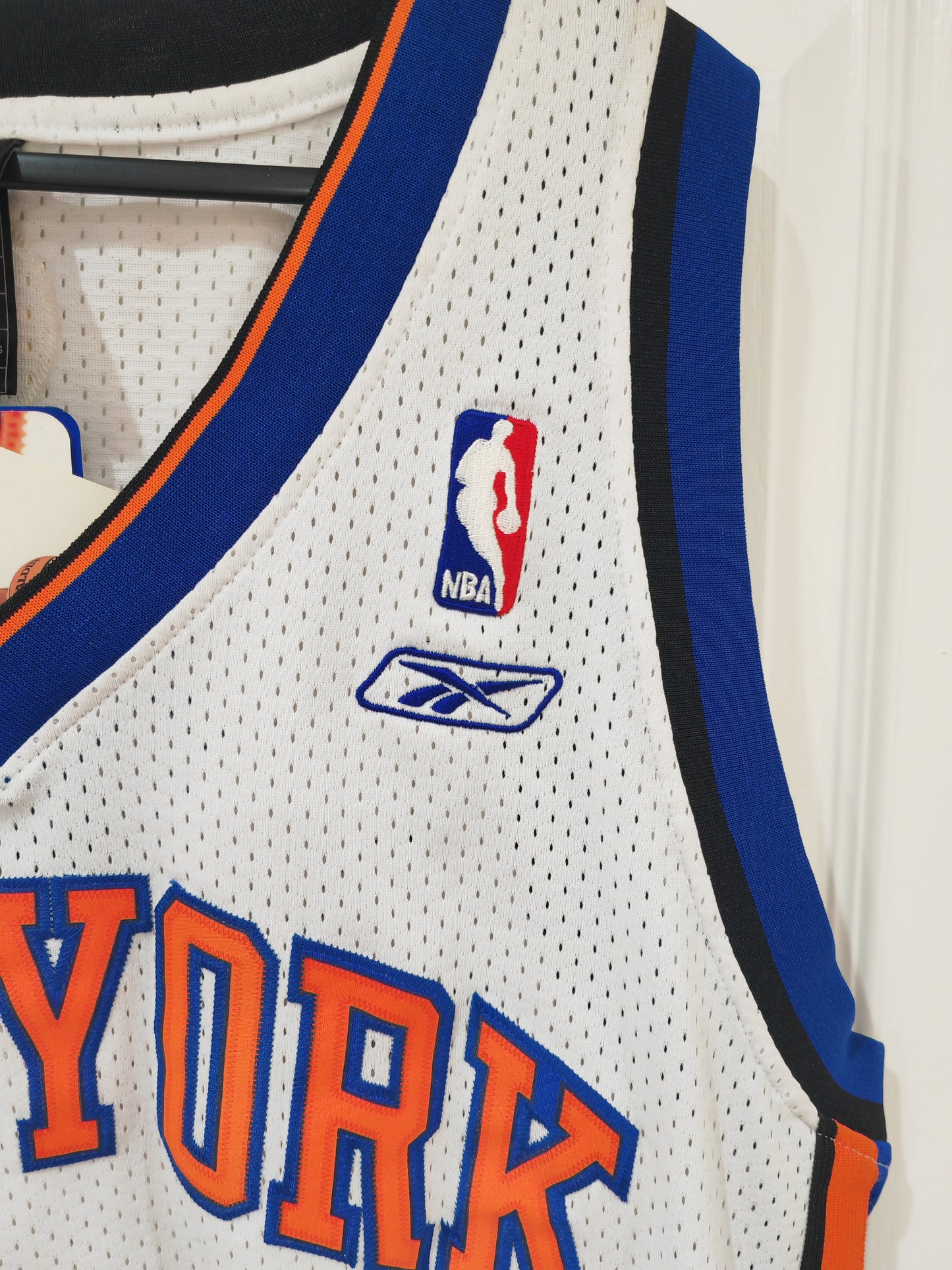 Reebok New York Knicks NBA Jersey, #3 Marbury, White, Size Large +2 Length