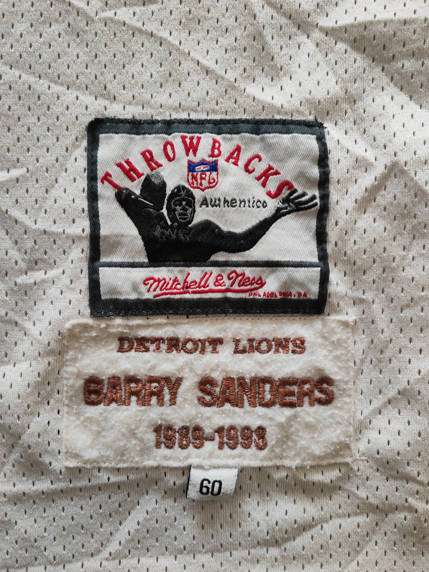 Mitchell & Ness Throwbacks Detroit Lions NFL Jersey, #20 Sanders, White, XXXL