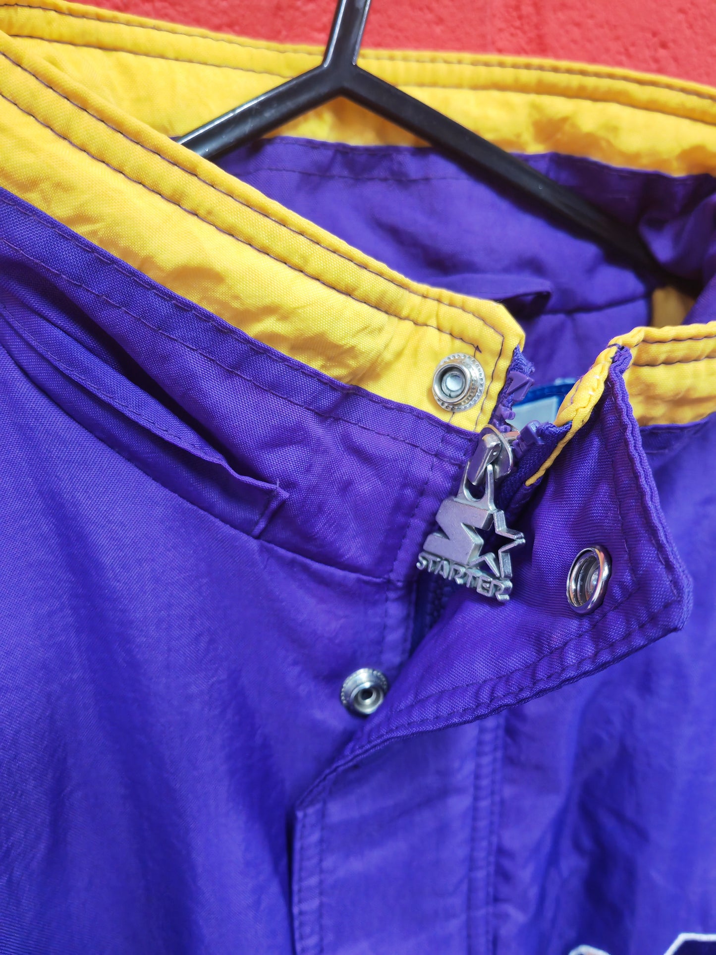 Starter Vintage Utah Jazz NBA Full Zip Jacket, Purple/Yellow, Size Medium