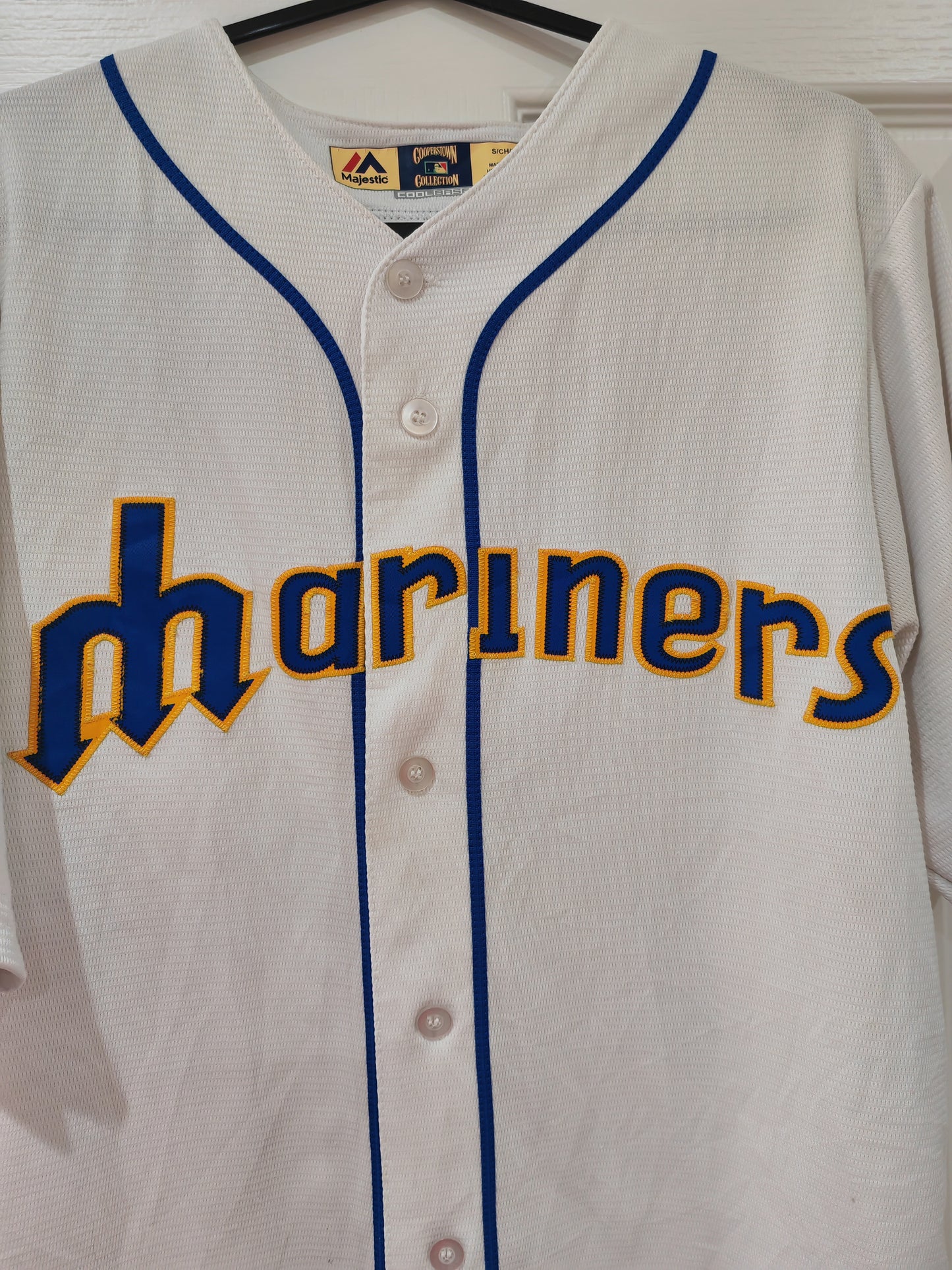 Majestic Seattle Mariners MLB Jersey, #24 Griffey, White, Size Small