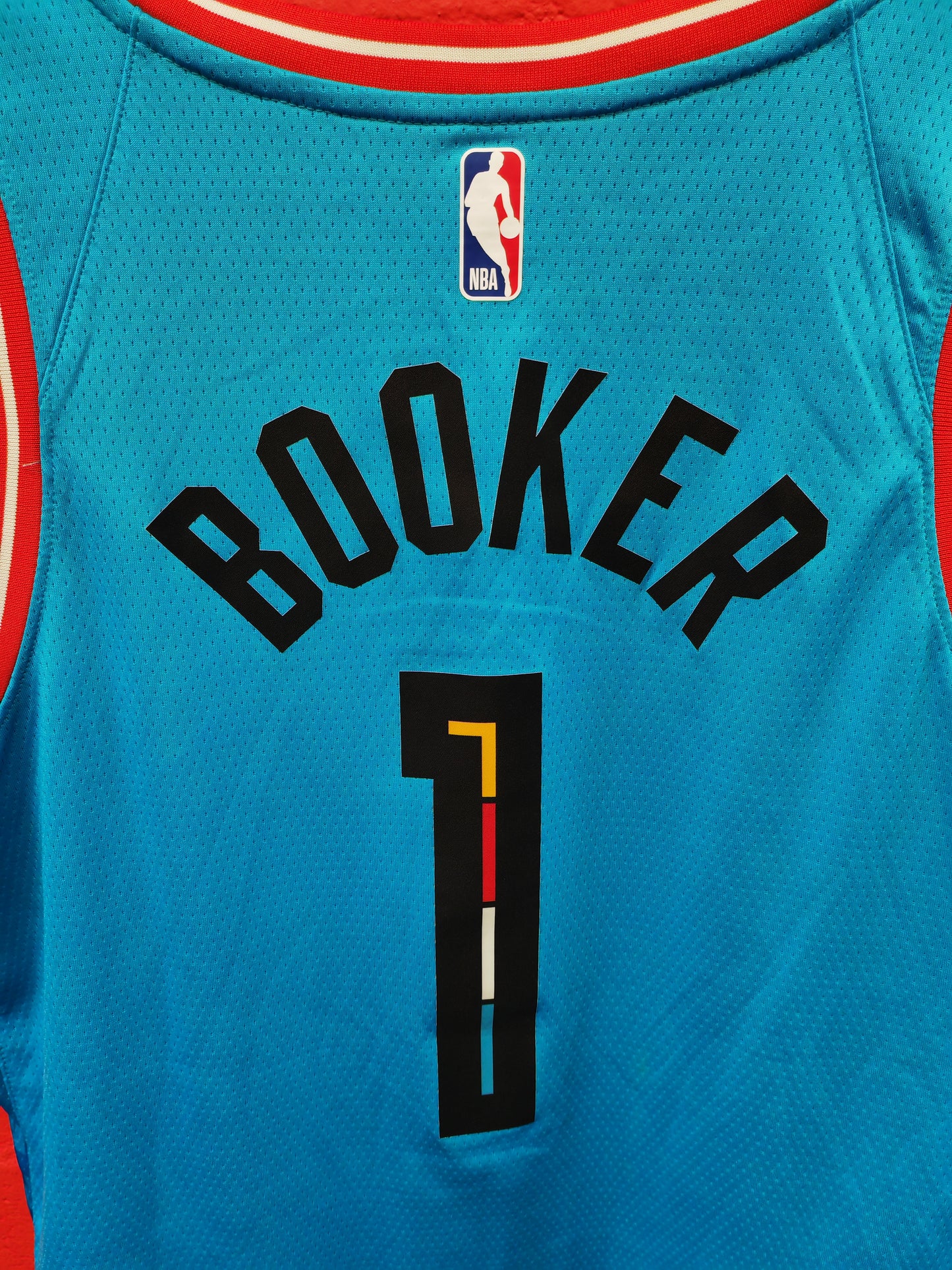 Nike Phoenix Suns NBA City Edition Jersey, #1 Booker, Blue, Size Large