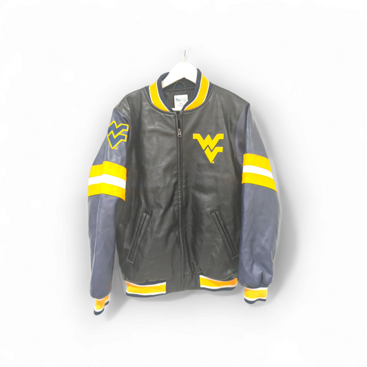 Pro Edge West Virginia Mountaineers NCAA Full Zip Bomber Jacket, Black, Size Medium