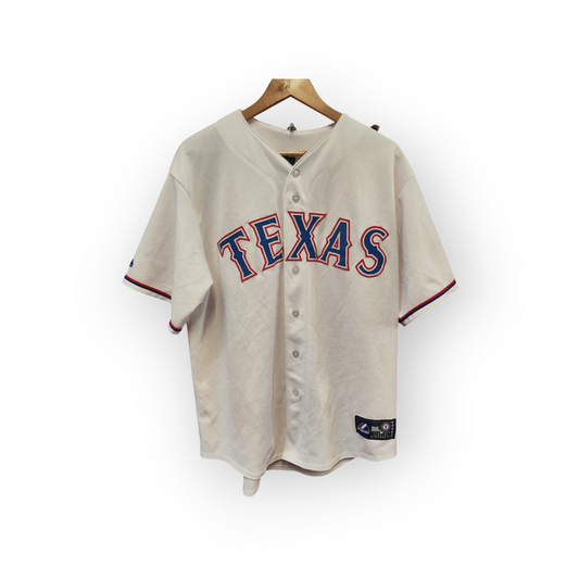 Majestic Texas Rangers MLB Baseball Jersey, White, Size XL