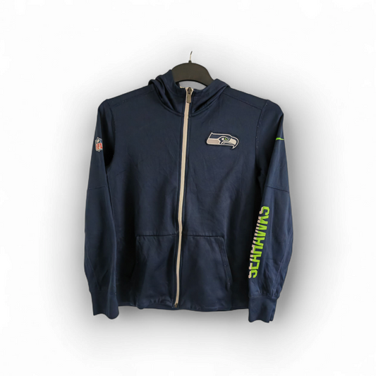 Youth Nike Seattle Seahawks Full Zip Hoodie, Navy Blue, Size Youth Large
