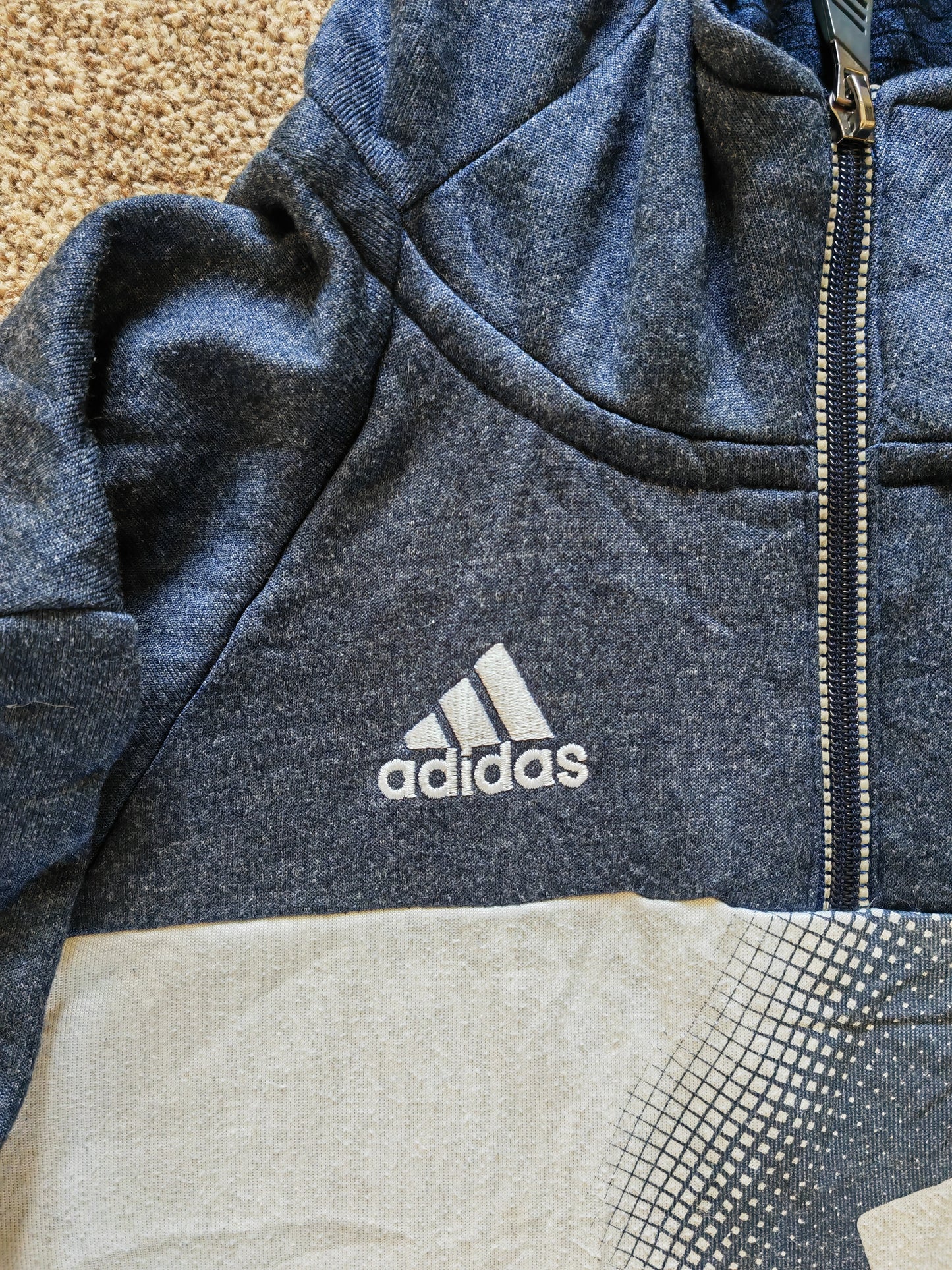 Adidas Clima Warm Notre Dame Irish NCAA 1/4 Zip Hoodie, Navy, Size Medium
