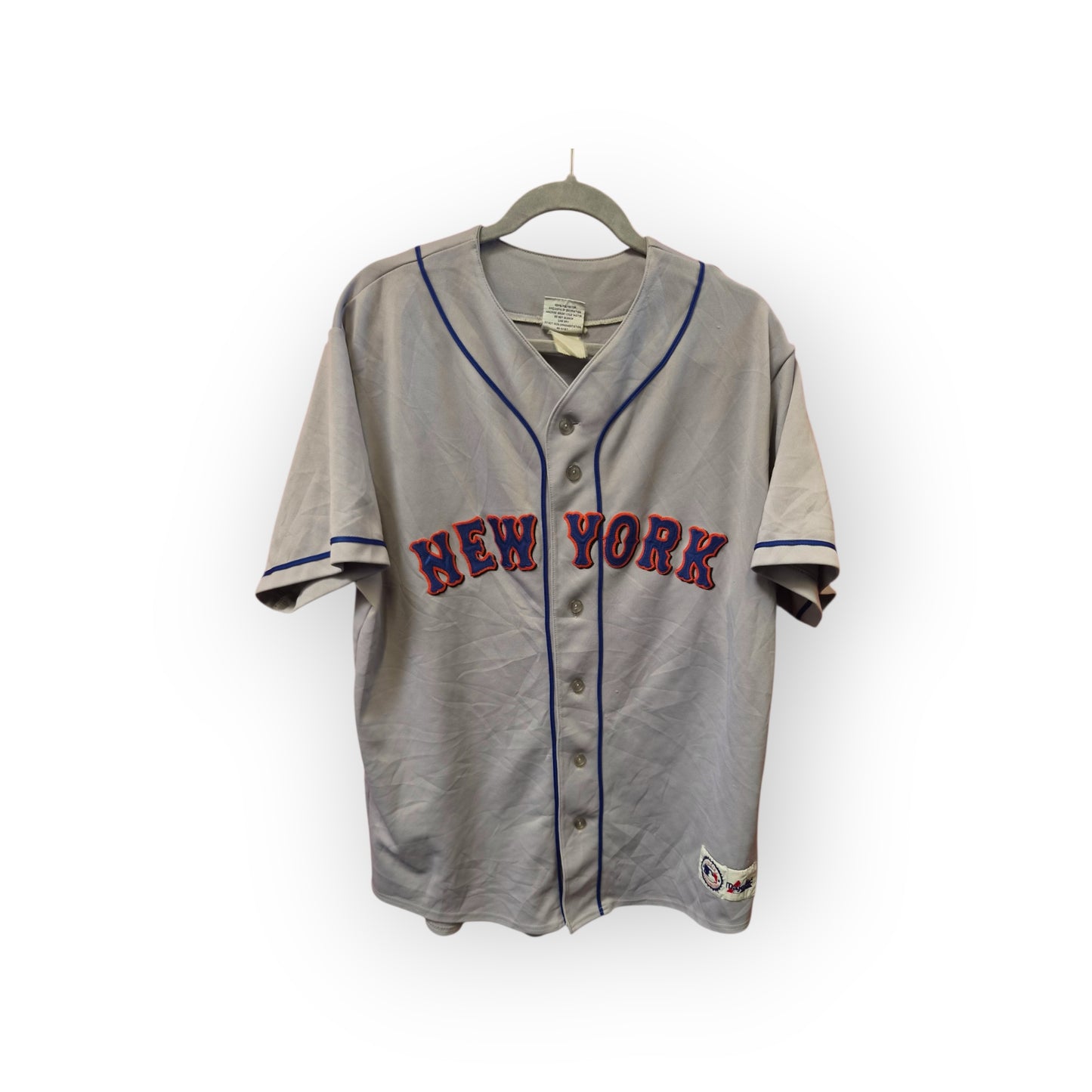 Majestic New York Mets MLB Jersey, Grey, Size Large