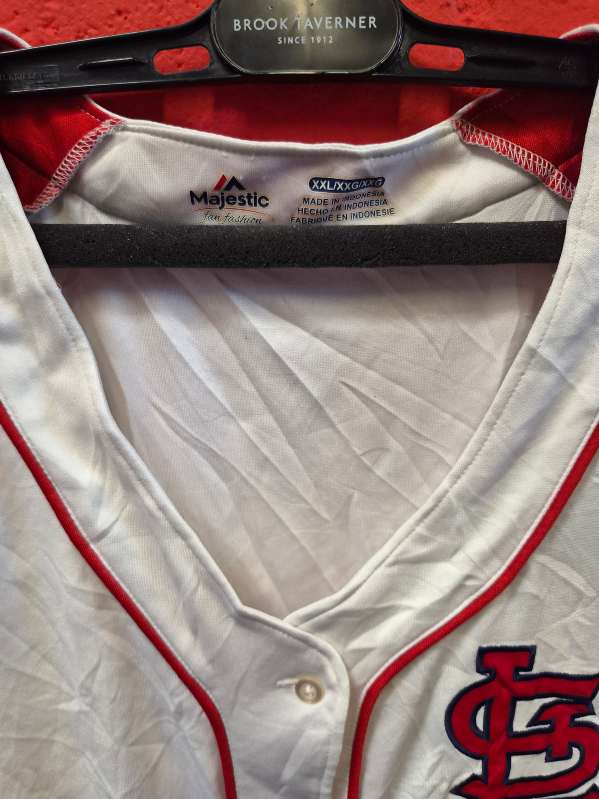 Women's Majestic St Louis Cardinals MLB Baseball Jersey, White/Red, Size XXL