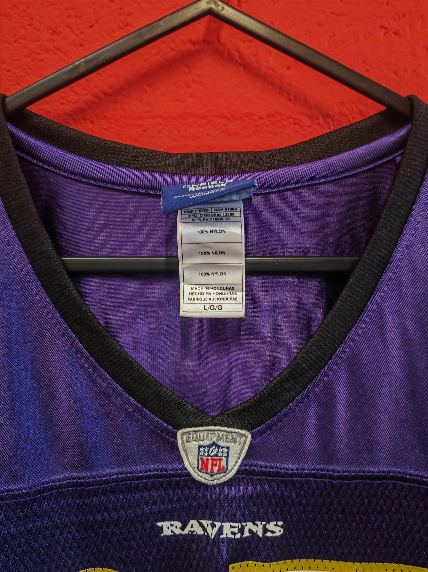 Women's Reebok Baltimore Ravens NFL Jersey, #27 Rice, Purple, Size Large