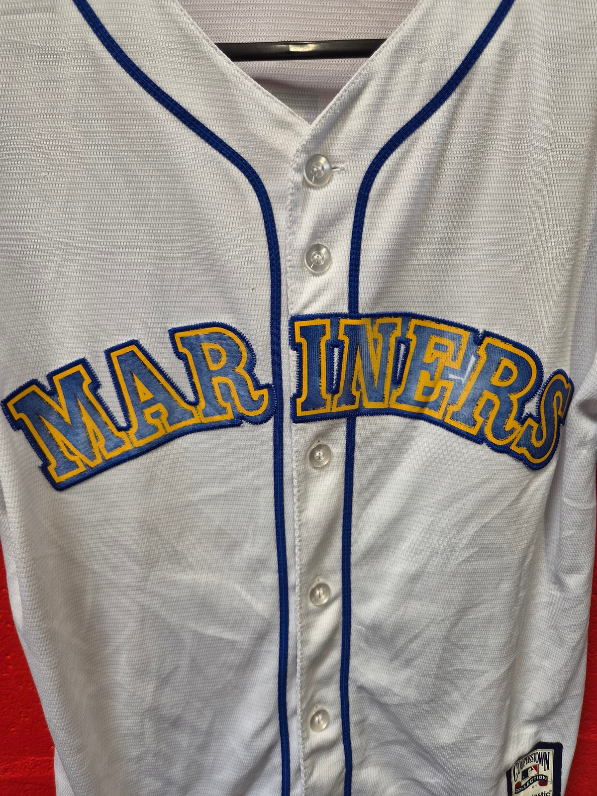 Youth Majestic Seattle Mariners MLB Baseball Jersey, #24 Griffey, White, Size YL