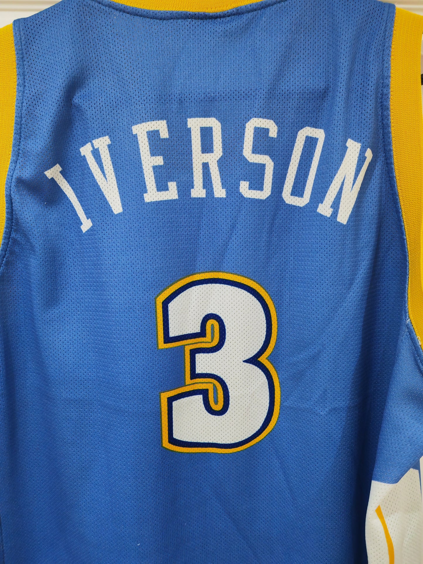 Champion Denver Nuggets NBA Jersey, #3 Iverson, Blue, Size Large