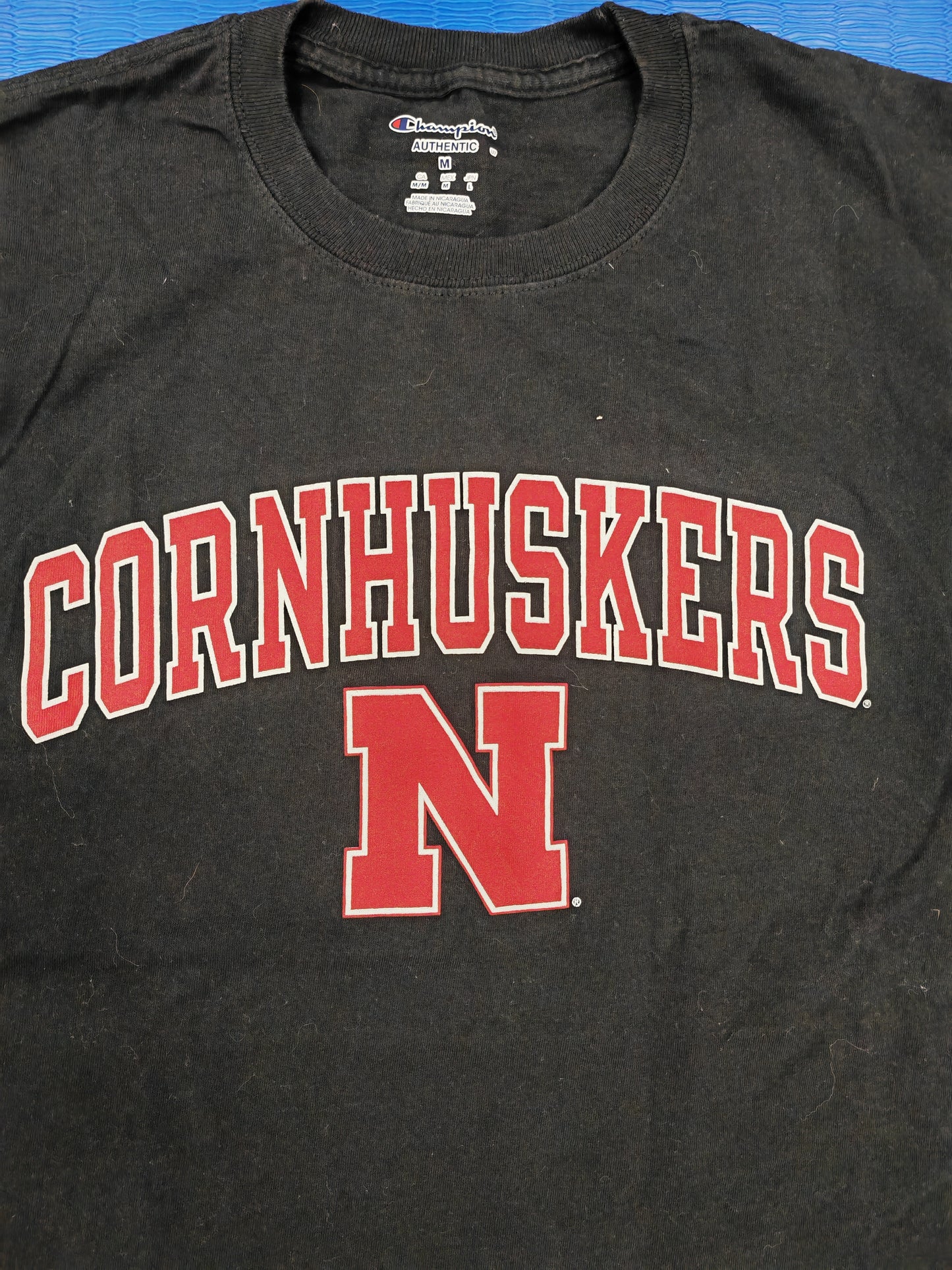 Champion Nebraska Cornhuskers NCAA Short Sleeve T Shirt, Black, Size Medium